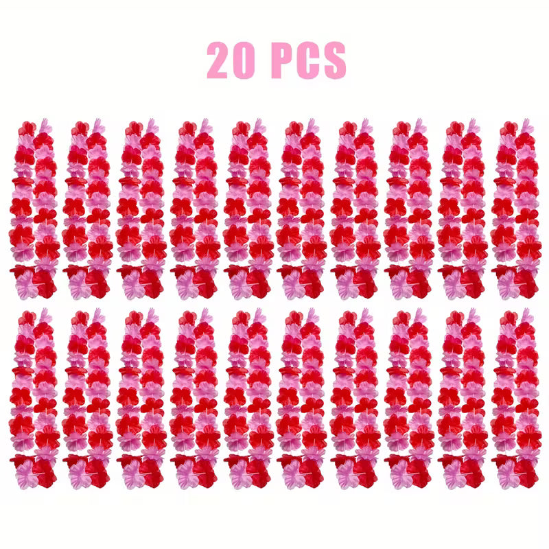 Leis Necklaces - Red and Pink
