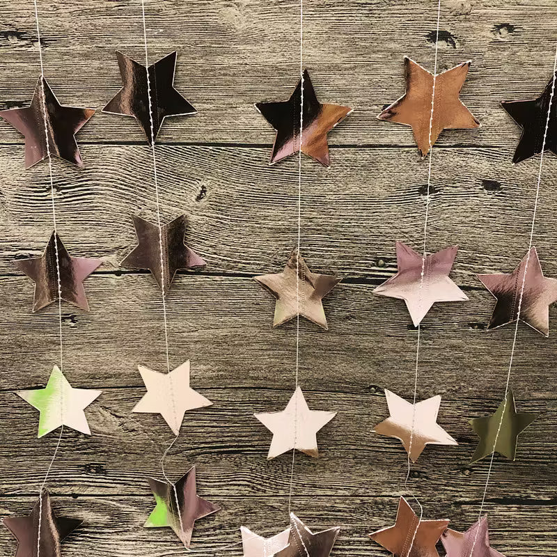 3 pcs Multi-Color Star Flag Set Rose Golden
