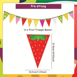 Fruit-Themed Triangle Flag Banner