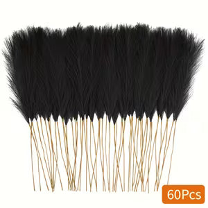 30pcs Black Faux Pampas Grass - 53.34cm