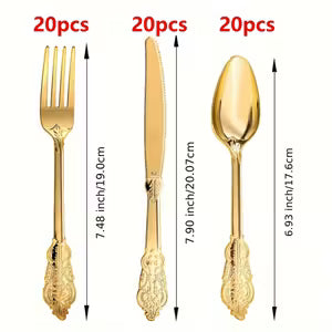 Golden Plastic Silverware Set