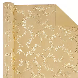 Gold Leaf & Brown Kraft Wrapping Paper - 43cm x 16.5'