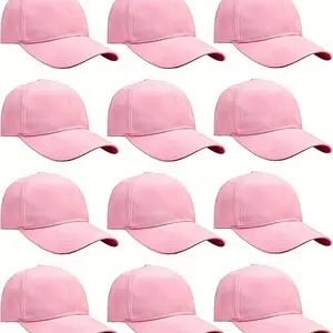 Unisex Pink Polyester Baseball Caps