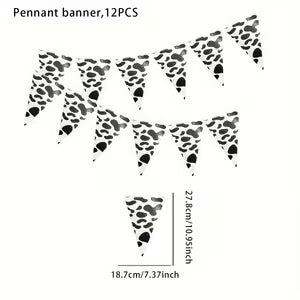 Cow Print Triangle Flag Banner