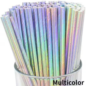 Disposable Metallic Drinking Party Paper Straw