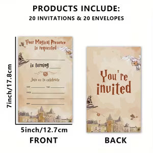 Harry Potter Invitation Cards with Envelopes