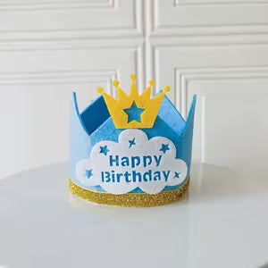 Happy Birthday Crown Hat - Disposable Fabric