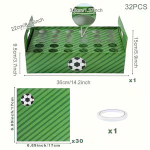 32pcs Soccer Paper Cone Tray set
