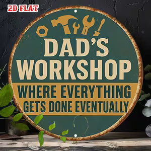 Round Rusty Wall Sign - DIY Tools and Workshop Design