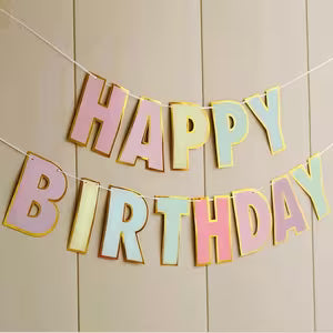 Macaron Color "Happy Birthday" Banner