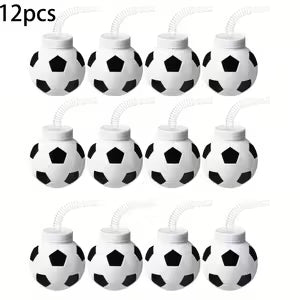 Soccer Ball Cups with Straws And Lids