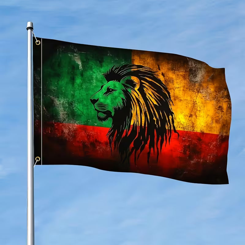1pc Funny Flag Reggae Lion Polyester Flag
