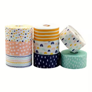 Vibrant Geometric Pattern Ribbon Rolls
