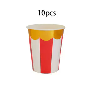 Red & Gold Striped Party Cup