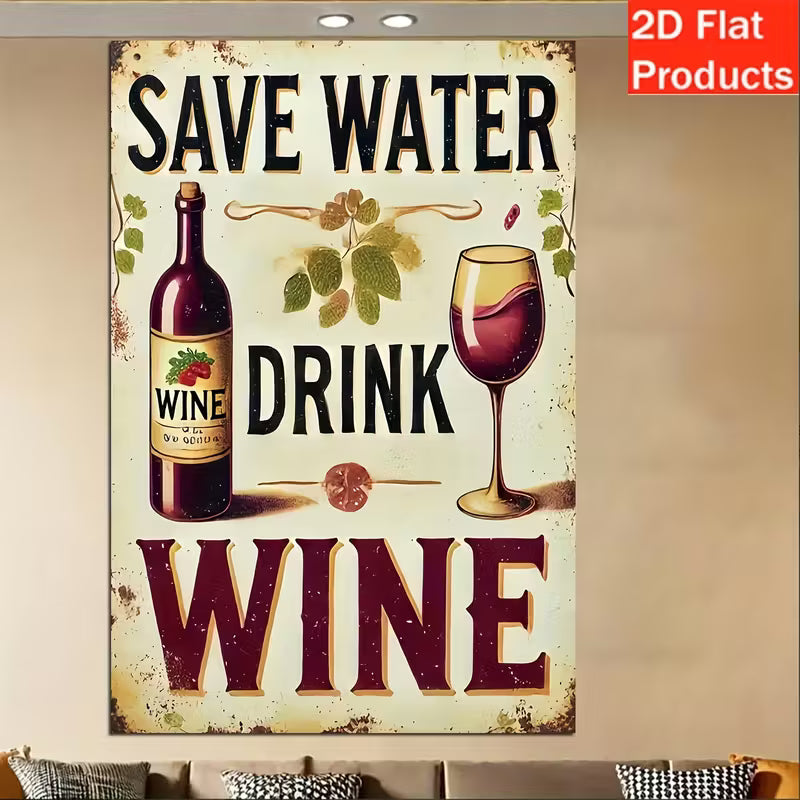 "Save Water Drink Wine" Sign