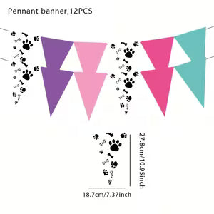 Dog Paw Print Triangular Flags