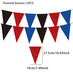 Spider-Themed Triangle Flag Banner