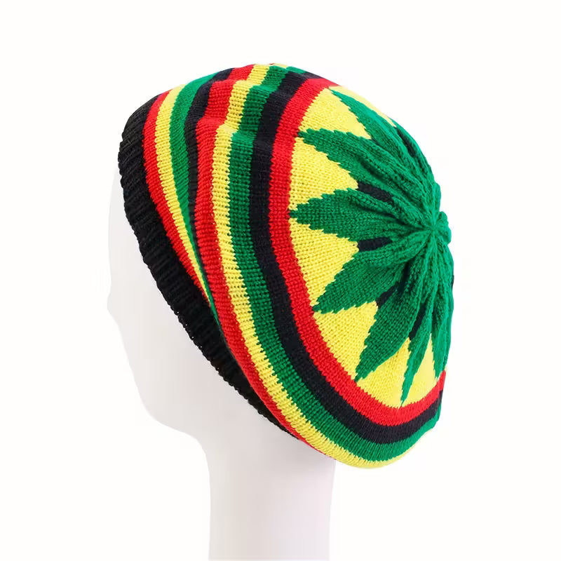 Chic Knit Beret with Faux Braids Style 1