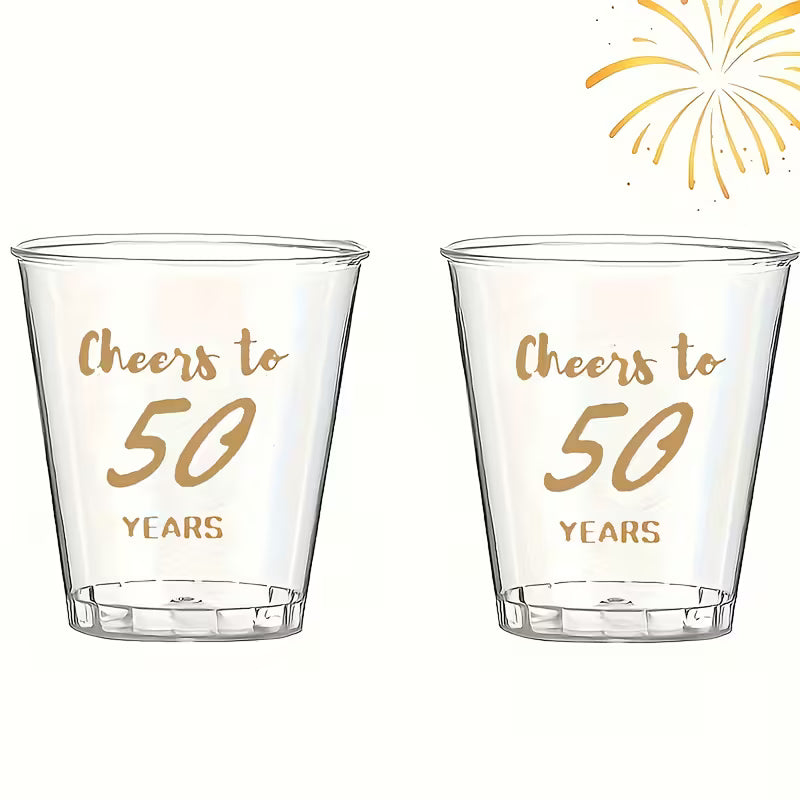 50pcs Golden Disposable Plastic Cups, 1.69oz (50)