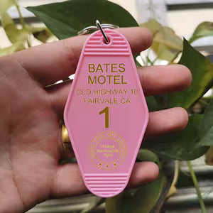 Pink Bates Motel Keychain