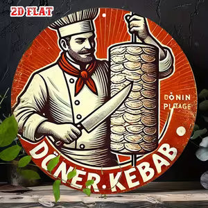 Round Metal Sign - Turkish Chef