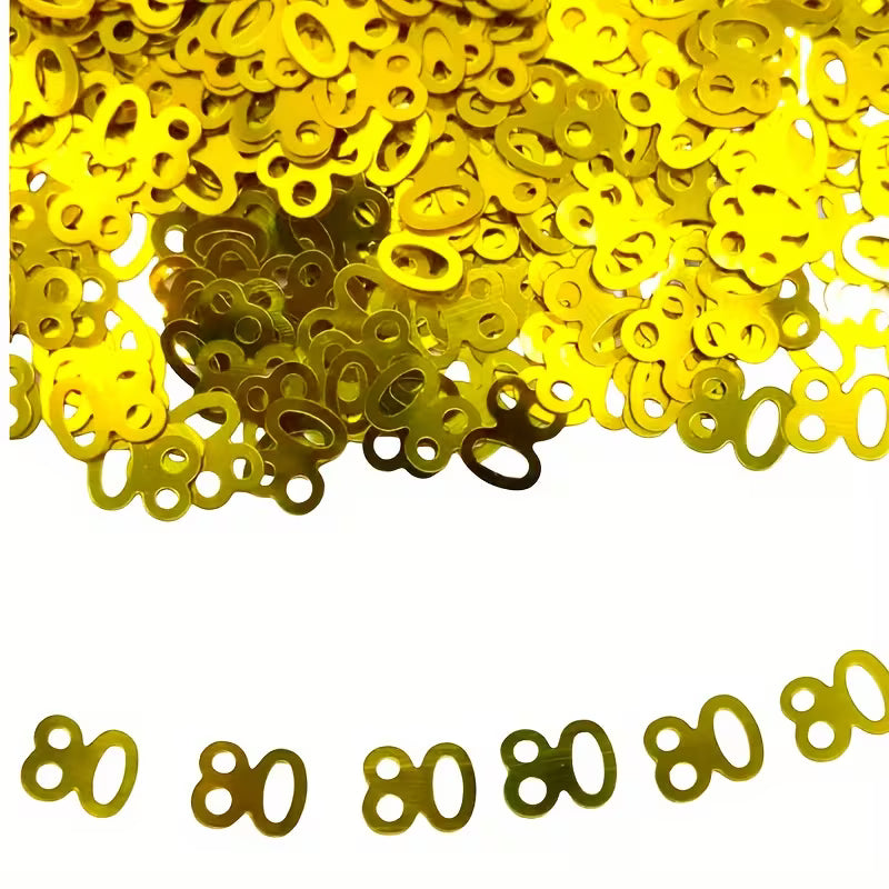 Elegant Golden Glitter Confetti ( 80th Birthday)