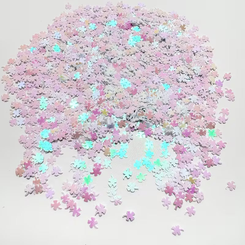 White Shiny Glittering Four-Leaf Clovers