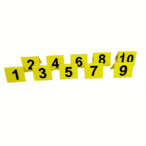 1-10 Yellow V-Shaped Number Markers
