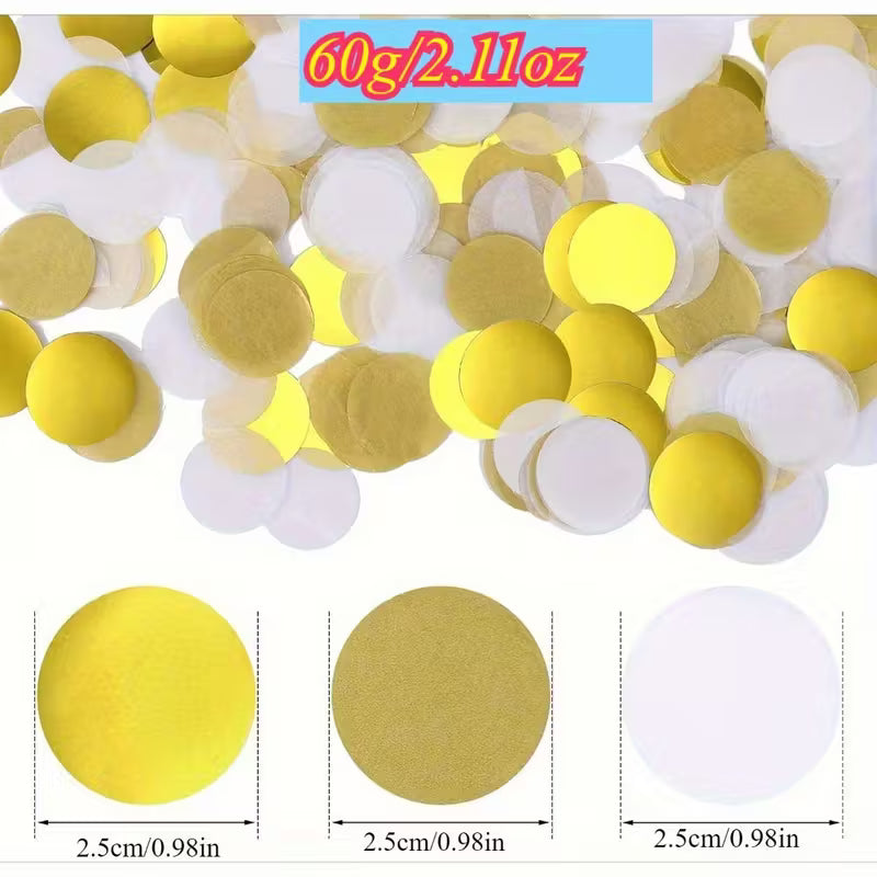 Golden White Bulk Paper Confetti