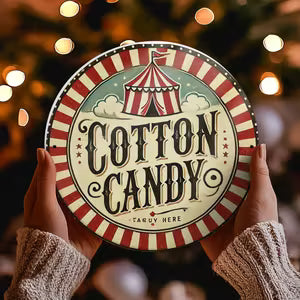 Cotton Candy Vintage Circus Metal Sign