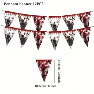 Halloween Blood Hand-Themed Triangle Flags