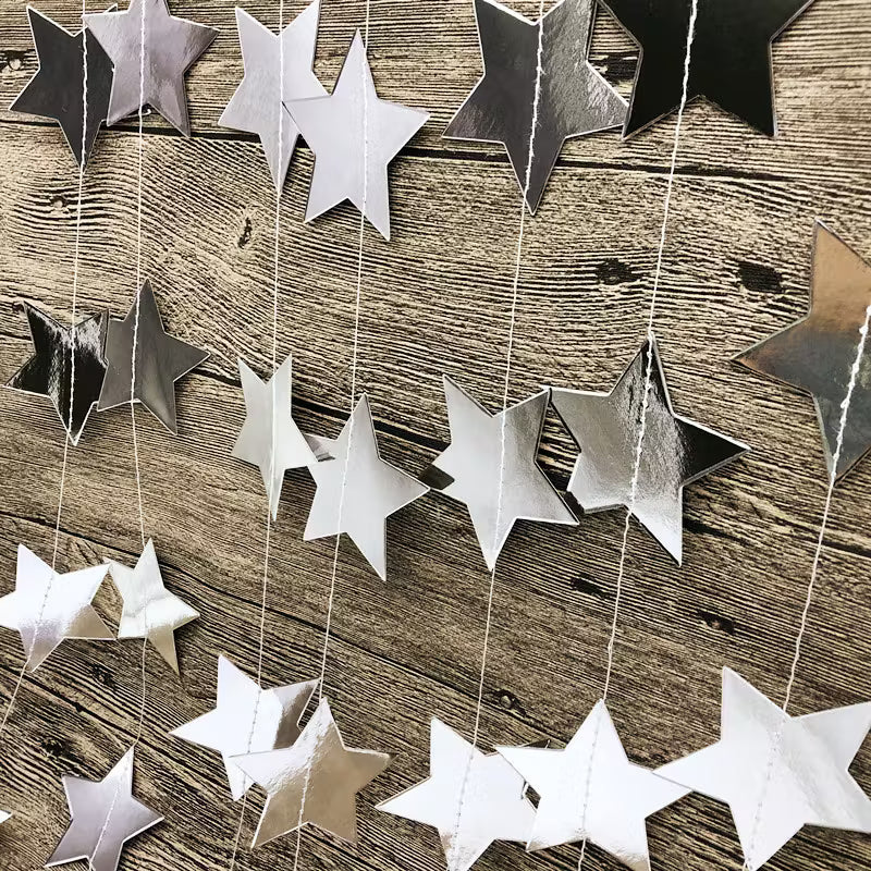 3 pcs Multi-Color Star Flag Set Silvery