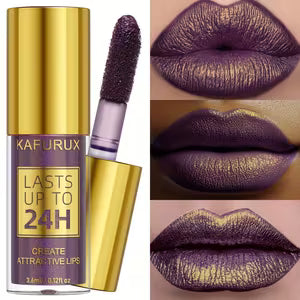 Portable Travel Lip Gloss Metallic Gold Purple