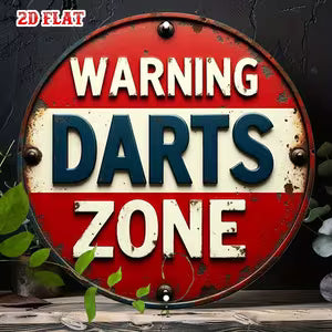 Round Vintage Metal Sign - Darts Zone