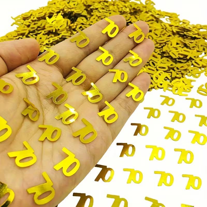 Elegant Golden Glitter Confetti ( 70th Birthday)