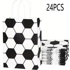 Soccer Ball Pattern Kraft Paper Bags