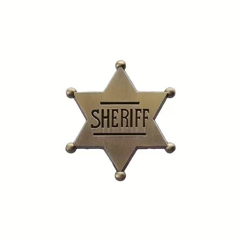 1pc Sheriff Star Brooch Pin