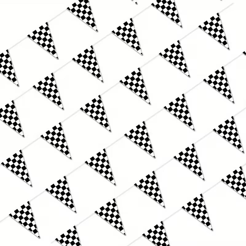 Long Race Track Car Finish Line Black & White