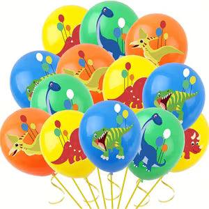 16pcs Dinosaurs Colorful Latex Balloons