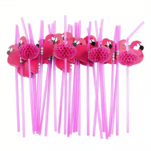 Festive Flamingo Drinking Straws