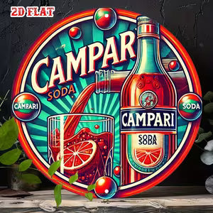 Round Metal Sign - "Campari Soda"
