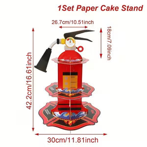 3 Tier Fire Hydrant Paper Cupcake Stand