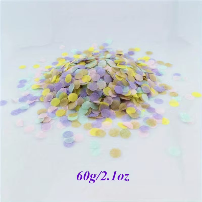 Golden Green and Lavender Multi-Color Round Confetti