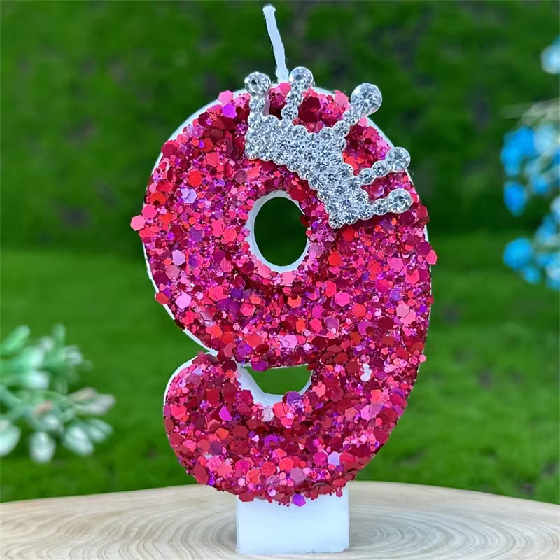 1pc Sparkling Birthday candle (No. 9)