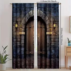 2pcs Medieval Castle Curtains