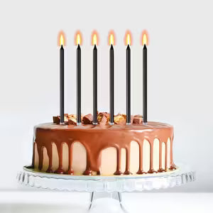 Elegant Long Thin Birthday Candles - Black