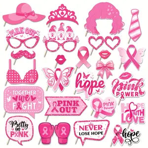 25pcs Pink Power DIY Photo Props Set