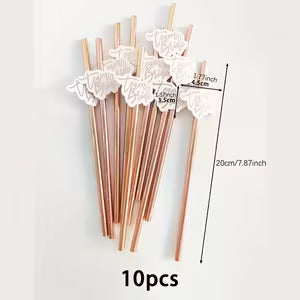 10pcs Golden Foil 'Team Bride' Straws