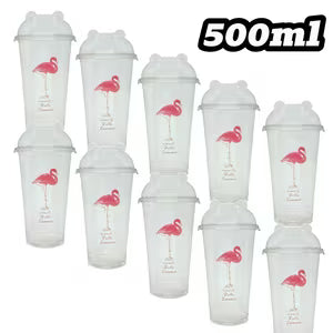 Flamingo Tall Cups with Lids