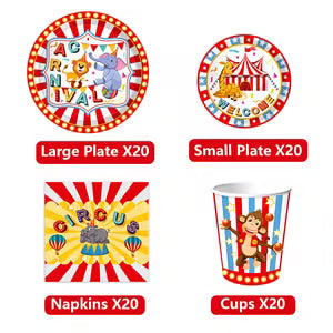 Circus-Themed Party Tableware Set